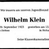 Klein Wilhelm 1923-1998 Todesanzeige